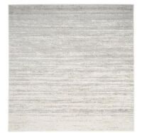 SAFAVIEH&nbsp;Adirondack Ivory/Silver 10 ft. x 10 ft. Solid Color Striped Square Area Rug