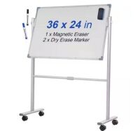 VEVOR&nbsp;Mobile Magnetic Whiteboard 36 in. x 24 in. Double Sided 360 Degree Reversible&nbsp;