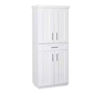 HOMCOM&nbsp;Modern Kitchen Pantry Freestanding Cabinet Cupboard with Doors and Shelves, Adjustable Shelving, White