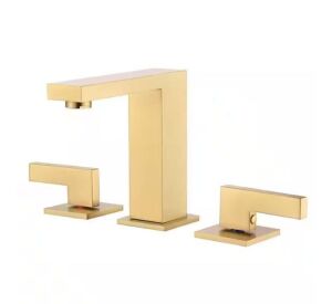 SUMERAIN Modern 8 in. Widespread Double Handle Bathroom Faucet with Spot Resistant in Brushed Gold