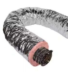 Master Flow 7 in. x 25 ft. Insulated Flexible Duct R6 Silver Jacket