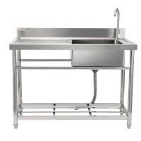 Stainless Steel Free Standing Single Bowl Commercial Sink, 39.4 x 19.1 x 37.4 in. - Dented Backsplash