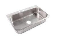 SINKOLOGY&nbsp;Angelico 33 in. 3-Hole Drop-In Single Bowl 18 Gauge Brushed Stainless Steel Kitchen Sink