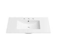 Eridanus&nbsp;Tucson 36 in. W x 18 in. D Vitreous China Single Sink Vanity Top in White with 3-Faucet Holes 8 in. Widespread