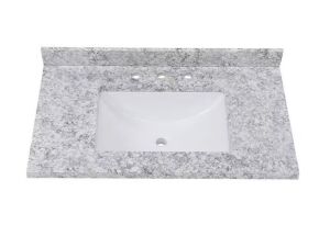 Home Decorators Collection 37 in. W x 22 in. D Cultured Marble White Rectangular Single Sink Vanity Top in Everest