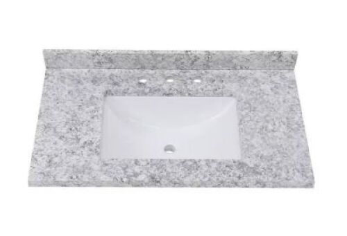Home Decorators Collection&nbsp;37 in. W x 22 in. D Cultured Marble White Rectangular Single Sink Vanity Top in Everest
