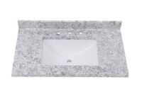 Home Decorators Collection&nbsp;37 in. W x 22 in. D Cultured Marble White Rectangular Single Sink Vanity Top in Everest