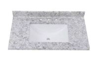 Home Decorators Collection&nbsp;37 in. W x 22 in. D Cultured Marble White Rectangular Single Sink Vanity Top in Everest