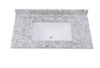 Home Decorators Collection&nbsp;37 in. W x 22 in. D Cultured Marble White Rectangular Single Sink Vanity Top in Everest