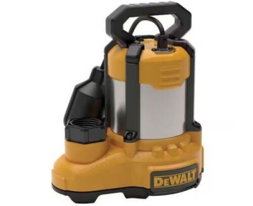 DEWALT&nbsp;1/3 HP. Stainless Steel/Cast Iron Submersible Sump Pump, Tethered Switch