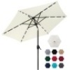7.5ft Outdoor Solar Patio Umbrella w/ Push Button Tilt, Crank Lift&nbsp;