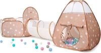 3 in 1 Pop Up Kids Play Tent with Tunnel and Ball Pit