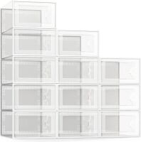 Clear Plastic Stackable Shoe Box, 12 Pack&nbsp;