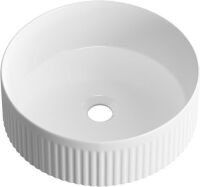 OCEALAGOON 14 Inch Round Porcelain Ceramic White Vessel Sink