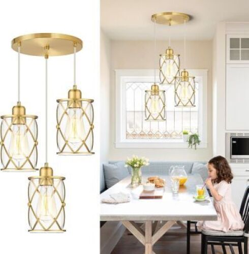 Osimir 3-Light Pendant Lighting with Clear Glass