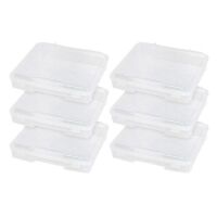 IRIS USA Fits 8.5" x 11" Plastic Portable Project Case, Board Games Storage Container, Clear, 6 Pack&nbsp;