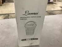 Lamosi 16oz Disposable Paper Cups with Lids, 60ct&nbsp;