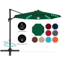360-Degree LED Cantilever Offset Patio Umbrella w/ Tilt, 10ft&nbsp;