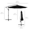 10ft Offset Hanging Patio Umbrella in Black. Appears New