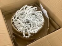 White Boho Wood Beaded with Hemp Rope Flush Mount Ceiling Light&nbsp;