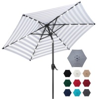 7.5ft Outdoor Solar Patio Umbrella w/ Push Button Tilt, Crank Lift&nbsp;