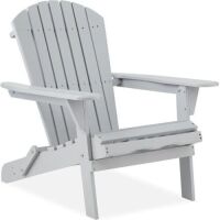 Folding Wooden Adirondack Chair, Outdoor Furniture w/ 350lb Capacity