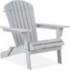Folding Wooden Adirondack Chair, Outdoor Furniture w/ 350lb Capacity