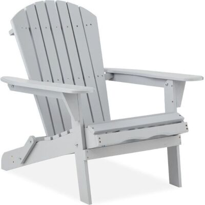 Folding Wooden Adirondack Chair, Outdoor Furniture w/ 350lb Capacity