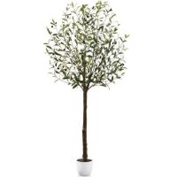 5' Artificial Olive Tree, Lifelike Faux Tree w/ White Pot, Decorative Olives