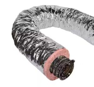 Master Flow 6 in. x 25 ft. Insulated Flexible Duct R6 Silver Jacket
