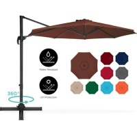360-Degree Rotating Cantilever Offset Patio Umbrella w/ Tilt, 10ft&nbsp;