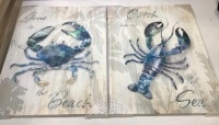 Lot of (4) Marine Life Cavases, 18" x 24", Sets of 2&nbsp;- Appear New&nbsp;