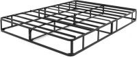 Black Metal Box Frame Mattress Foundation w/Cover