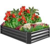 Outdoor Metal Raised Garden Bed for Vegetables, Flowers, Herbs - 6x3x1ft