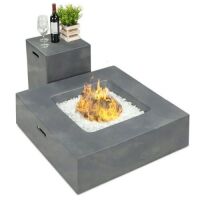 35x35in 40,000 BTU Outdoor Square Propane Fire Pit Table - No Tank Storage&nbsp;