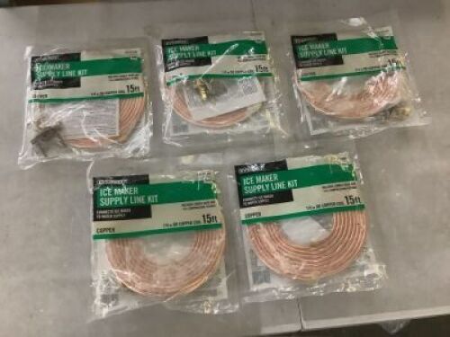 Lot of (5) Everbilt&nbsp;1/4 in. COMP x 1/4 in. COMP x 15 ft. Copper Ice Maker Installation Kit