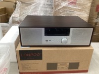LONPOO Stereo shelf system for Home vintage CD player 40w RMS micro mini System with remote control bluetooth fm radio usb mp3 playback and aux in ( silver)