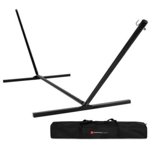 15ft Steel Beam Hammock Stand, Weather-Resistant w/ Adjustable Hanging Hooks, Carrying Case