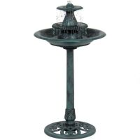 3-Tier Polyresin Pedestal Bird Bath Fountain&nbsp;