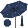 Solar LED Lighted Patio Umbrella w/ Tilt Adjustment, UV-Resistant - 10ft
