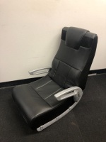 X Rocker&nbsp;Black Leather Floor Video Gaming Chair w/ Speakers, Appears New, Sold as is