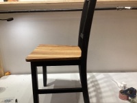 Set of 2 Wooden chairs (natural and black)