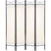 4-Panel Folding Privacy Screen Room Divider Decoration Accent, 6ft