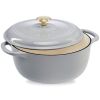 Cast-Iron Dutch Oven Kitchen Cookware w/ Enamel, Handles - 6qt