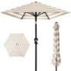 Outdoor Steel Striped Market Patio Umbrella w/ Tilt, Crank Lift - 10ft