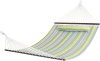 Quilted Fabric Hammock with Pillow, Double Size Spreader Bar  
