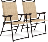 Outdoor Mesh Fabric Folding Sling Back Chairs, Set of 2&nbsp;