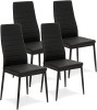 Modern High Back Faux Leather Dining Chairs w/Metal Frame, Set of 4  