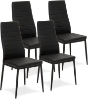 Modern High Back Faux Leather Dining Chairs w/Metal Frame, Set of 4&nbsp;&nbsp;