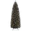 6' Pre-Lit Black Artificial Pencil Holiday Tree